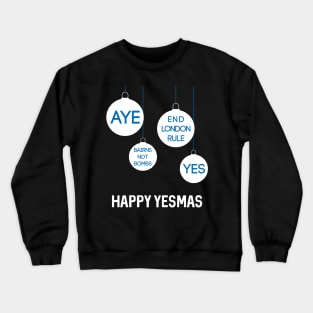 White Happy Yesmas Christmas Decoration Bauble Design Crewneck Sweatshirt